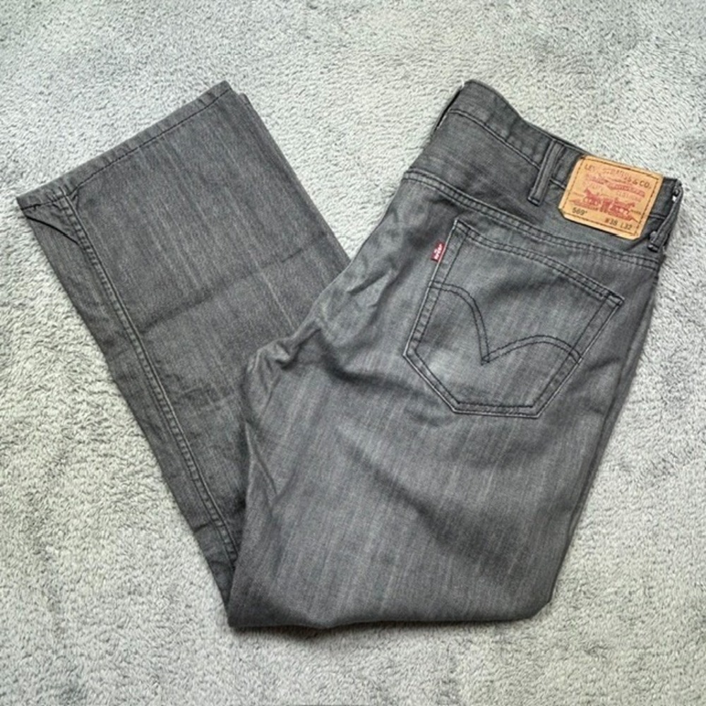 Levi's 569 Jeans Men's 38x32 (38x29.5) Black BAGGY Loose Straight Leg Dark Wash